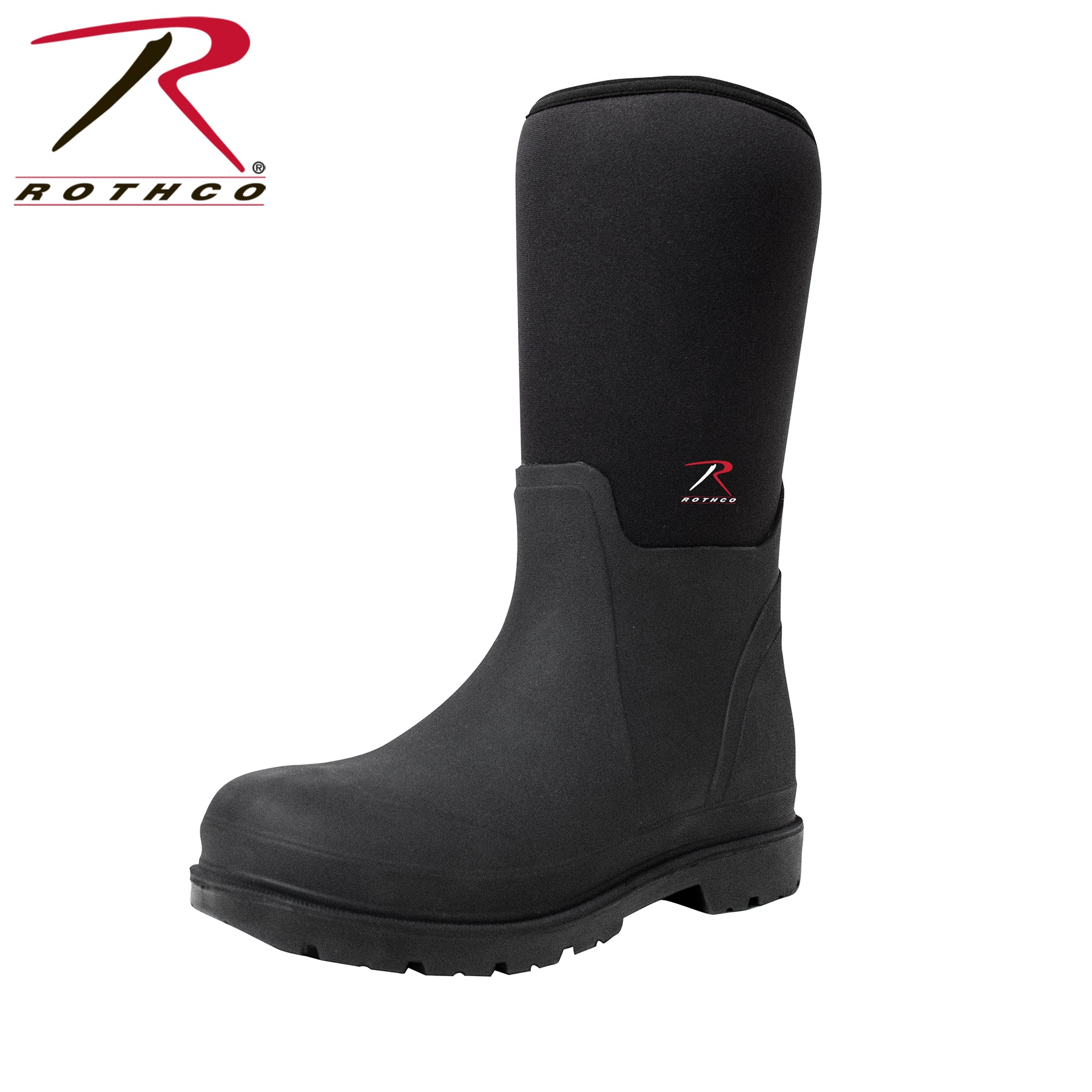 Rothco Waterproof Rubber Boots - Black, Size 13 - 14.5 Inch Height