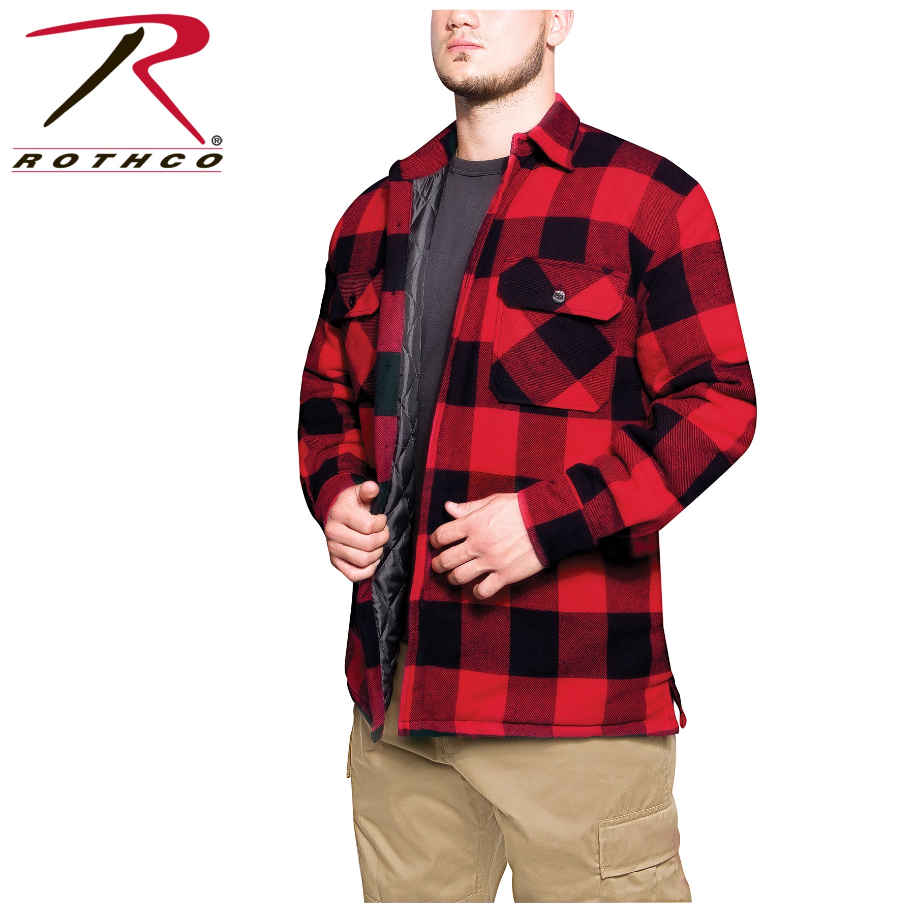 Rothco Buffalo Plaid Quilted Lined Jacket for Men - Size Medium