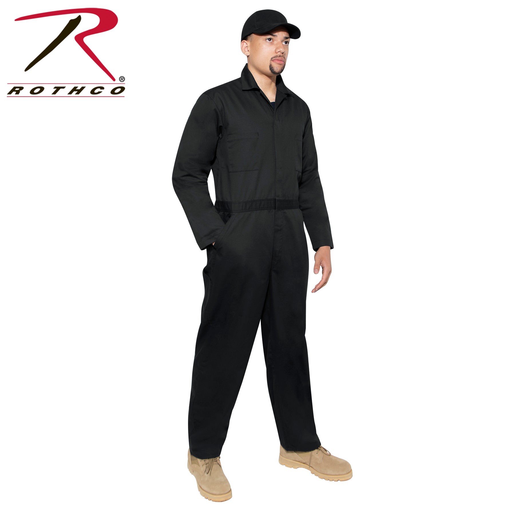 Rothco Workwear Coverall Black Size Small - Durable Lightweight Workwear for Professionals