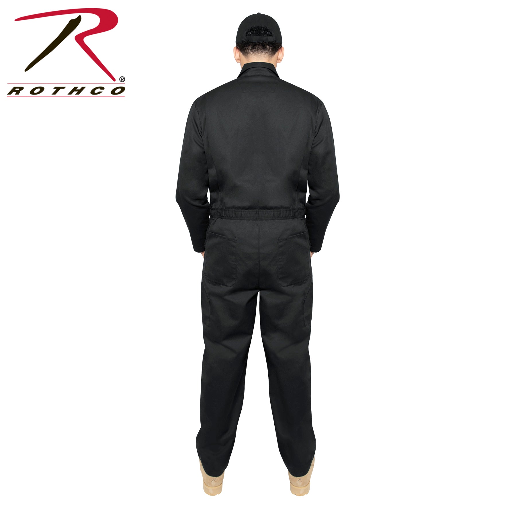Rothco Workwear Coverall Black Size 3XL - Durable Lightweight Protective Coverall