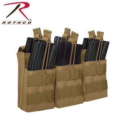 Rothco MOLLE Open Top Six Rifle Mag Pouch in Coyote Brown - Part 41007