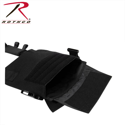 Rothco Low Profile Plate Carrier Vest Black Size Regular - Tactical MOLLEweb Design for Quick Mobility