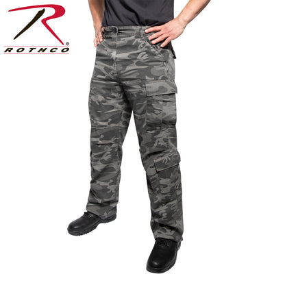 Rothco Vintage Paratrooper Cargo Fatigue Pants Size Large in Black Camo