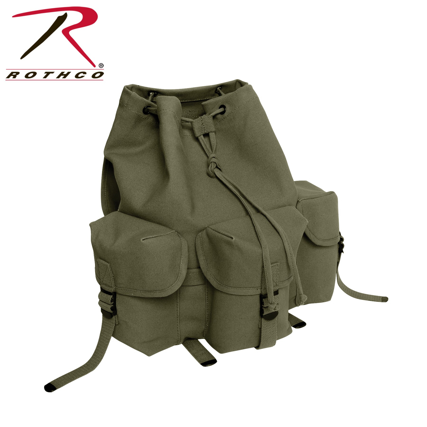 Rothco Heavyweight Mini Alice Pack Olive Drab - Durable 20L Canvas Backpack for Outdoor Adventures