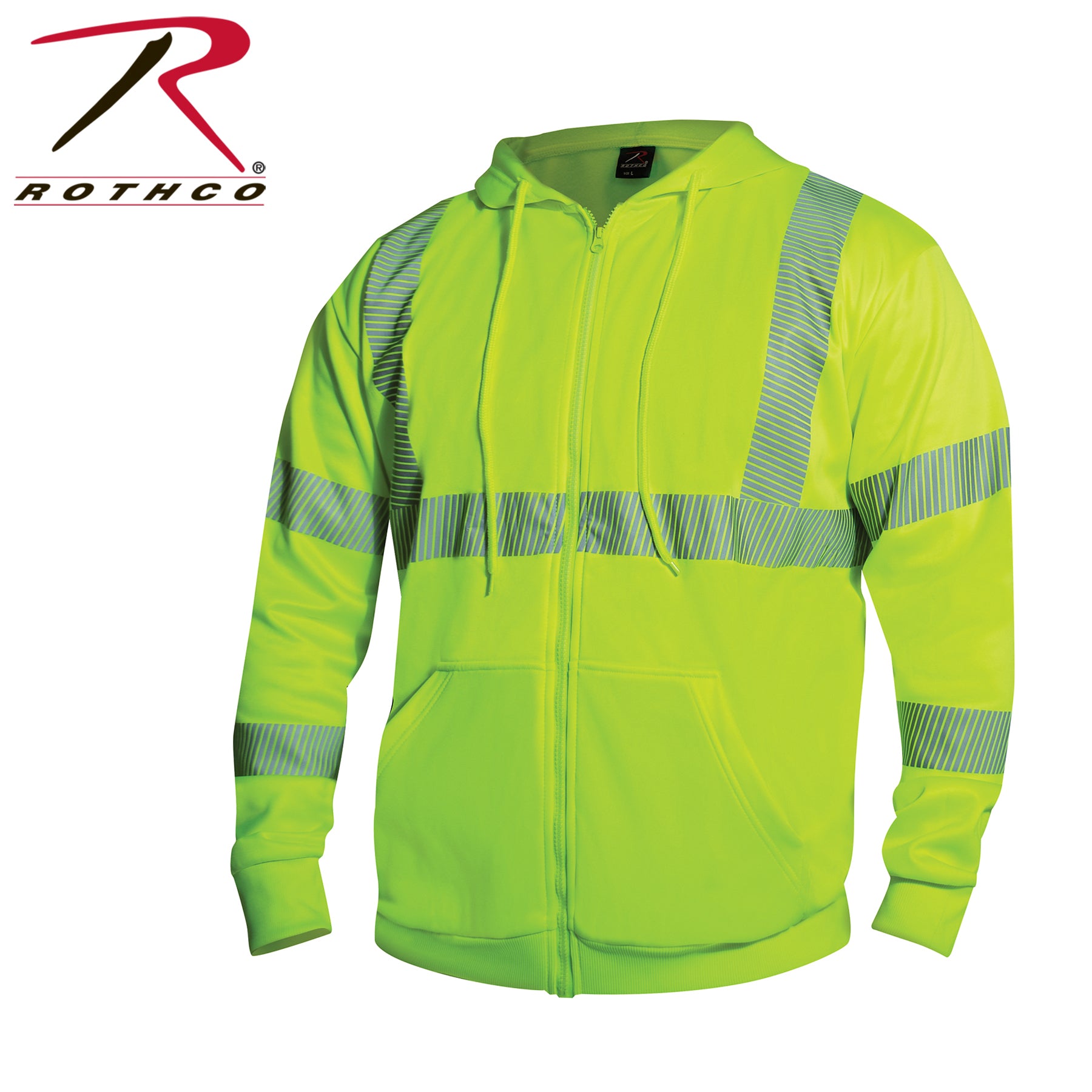 Rothco Hi-Vis Performance Zipper Sweatshirt - Safety Green 3XL