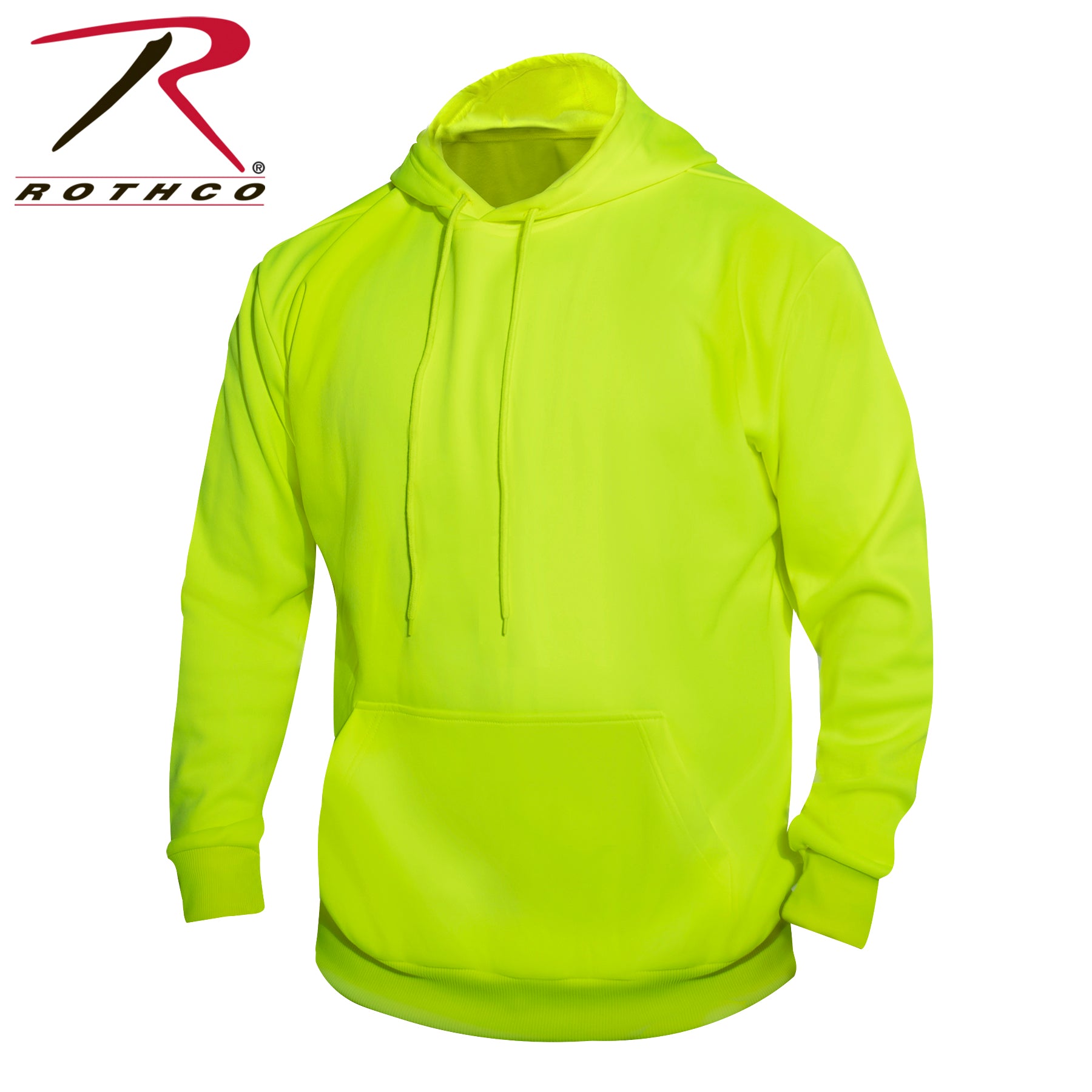 Rothco High-Vis Performance Hooded Sweatshirt in Safety Green, Size XL
