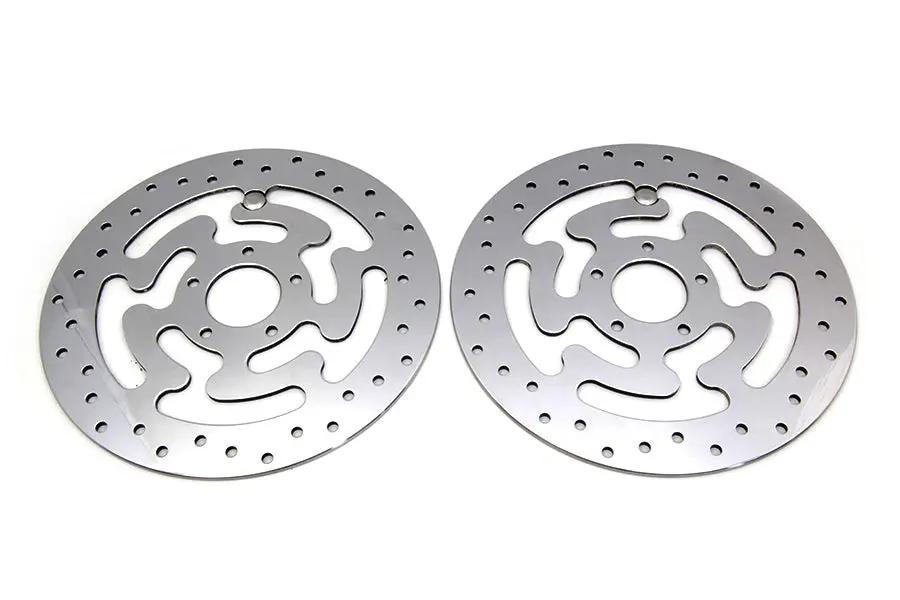 Duro Front Brake Disc Set Polished Stainless Steel for Harley Davidson FLHR (2008-2017) by Duro