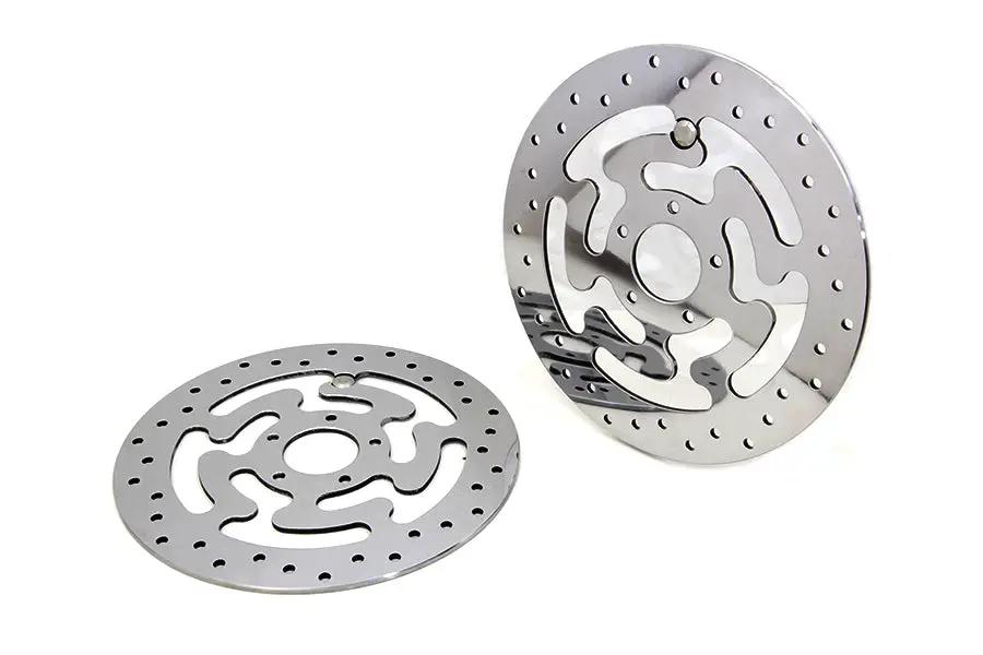 Duro Front Brake Disc Set Polished Stainless Steel for Harley Davidson FLHR (2008-2017) by Duro