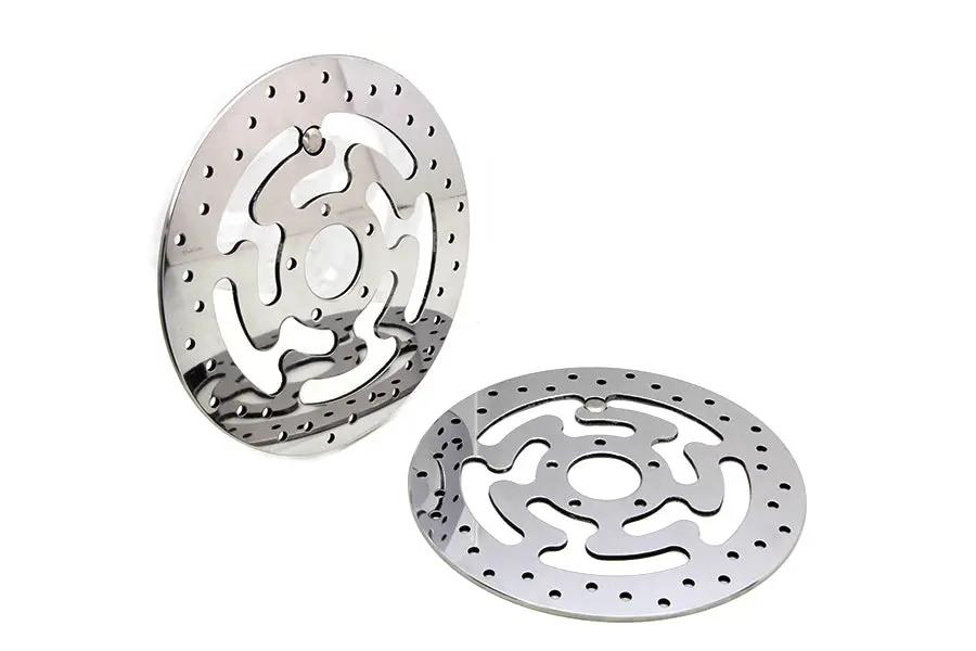 Duro Front Brake Disc Set Polished Stainless Steel for Harley Davidson FLHR (2008-2017) by Duro