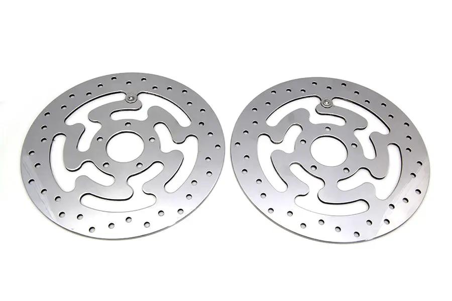 Duro Front Brake Disc Set Polished Stainless Steel for Harley Davidson FLHR (2008-2017) by Duro