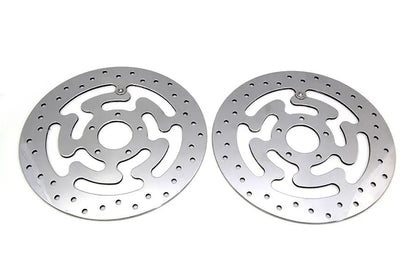 Duro Front Brake Disc Set Polished Stainless Steel for Harley Davidson FLHR (2008-2017) by Duro
