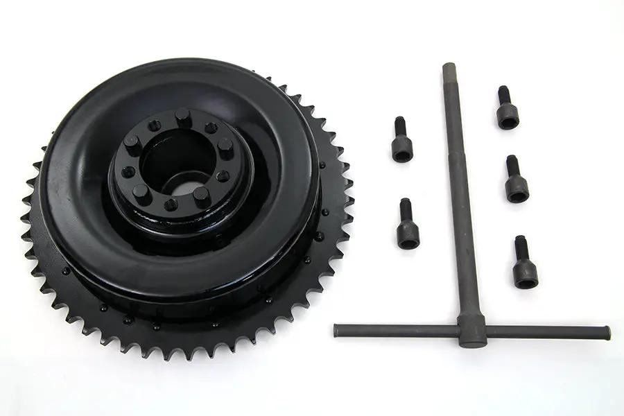 V-Twin Rear Mechanical Brake Drum Black with Sprocket for Harley Davidson UL (1937-1946) by V-Twin