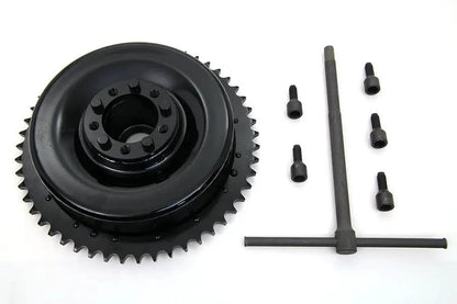 V-Twin Rear Mechanical Brake Drum Black with Sprocket for Harley Davidson UL (1937-1946) by V-Twin