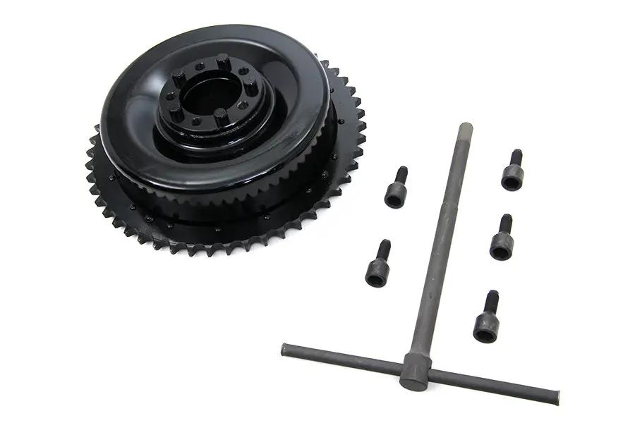 V-Twin Rear Mechanical Brake Drum Black with Sprocket for Harley Davidson UL (1937-1946) by V-Twin