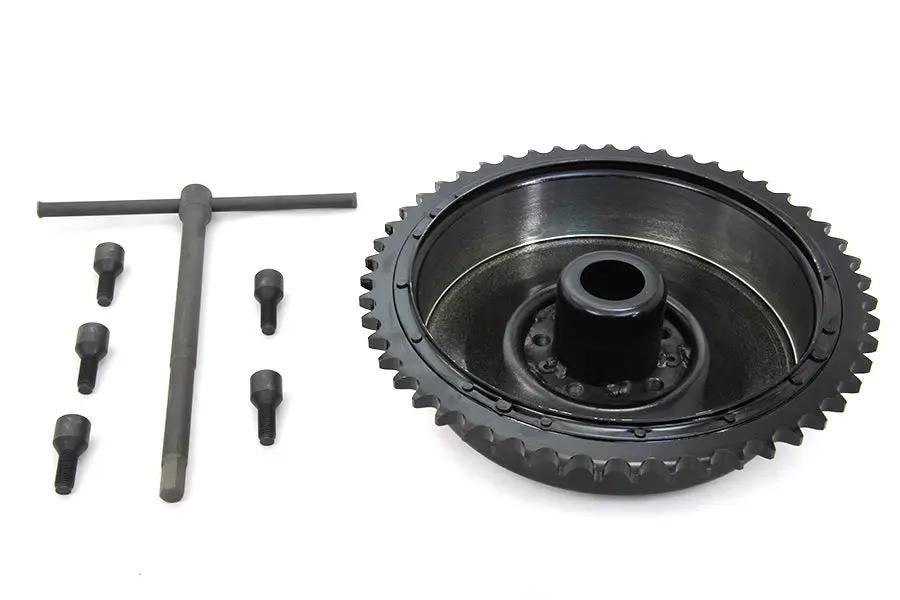 V-Twin Rear Mechanical Brake Drum Black with Sprocket for Harley Davidson UL (1937-1946) by V-Twin