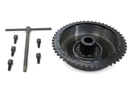 V-Twin Rear Mechanical Brake Drum Black with Sprocket for Harley Davidson UL (1937-1946) by V-Twin