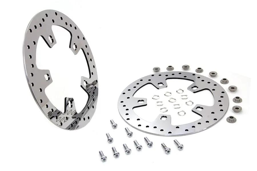 Duro 11.8 Inch Drilled Front Brake Disc Set for Harley Davidson FLT Models by Duro