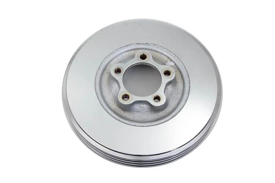 V-Twin Finned Chrome Front Brake Drum for Harley Davidson FL Models by V-Twin