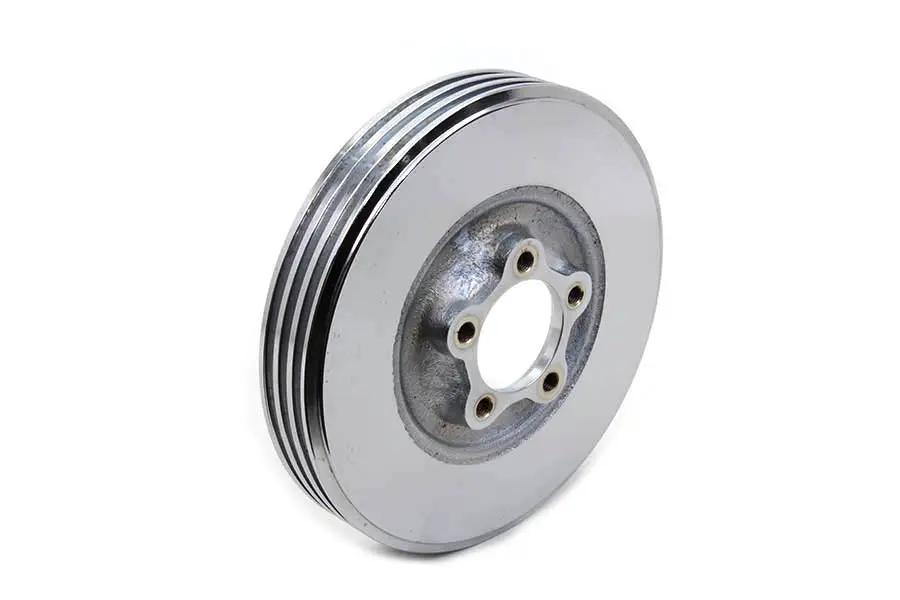 V-Twin Finned Chrome Front Brake Drum for Harley Davidson FL Models by V-Twin