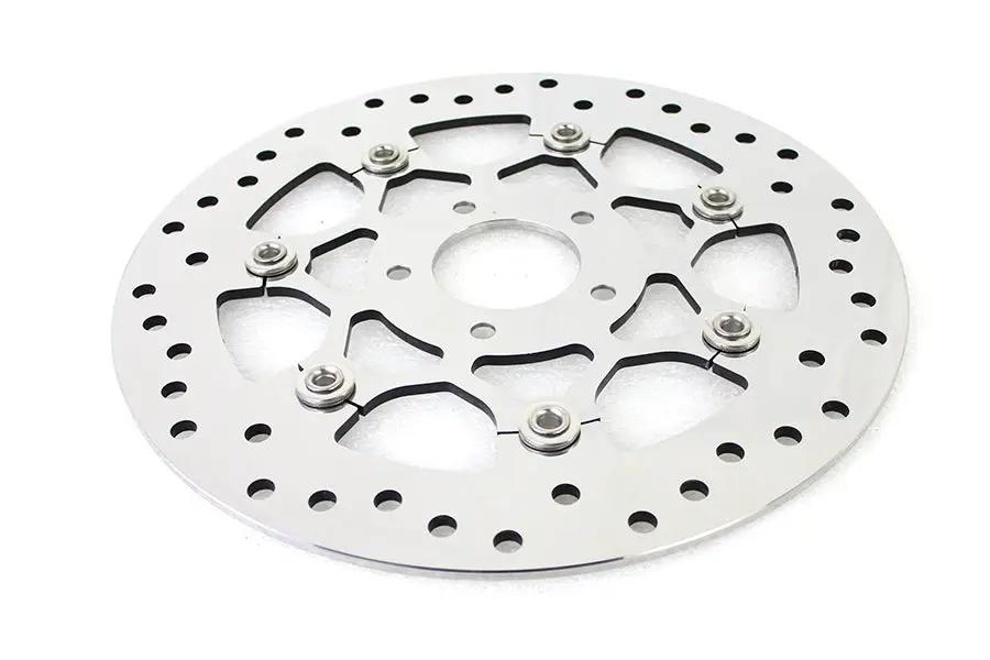 V-Twin 78524P Floating Stainless Steel Mirror Polished 11.8 inch Front Brake Disc for Harley Davidson XL and FLST by V-Twin
