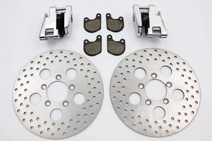 V-Twin Front Dual Disc Calipers and 10-inch Disc Kit for Harley Davidson Fx and XL Models by V-Twin