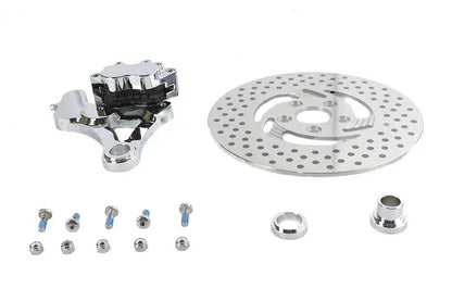 V-Twin Chrome Rear 4 Piston Caliper and 11-1/2 Inch Disc Kit for Harley Davidson FXST by V-Twin