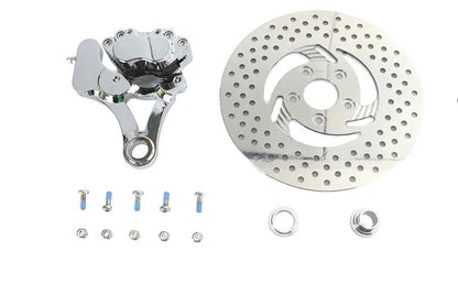 V-Twin Chrome Rear 4 Piston Caliper and 11-1/2 Inch Disc Kit for Harley Davidson FXST by V-Twin