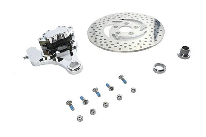 V-Twin Chrome Rear 4 Piston Caliper and 11-1/2 Inch Disc Kit for Harley Davidson FXST by V-Twin