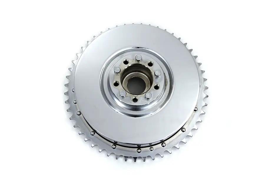 V-Twin Cast Rear Mechanical Brake Drum Chrome for Harley Davidson EL Models by V-Twin
