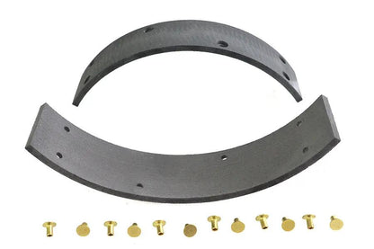 Duro Rear Brake Shoe Linings with Rivets for Harley Davidson UL (1938-1947) by Duro