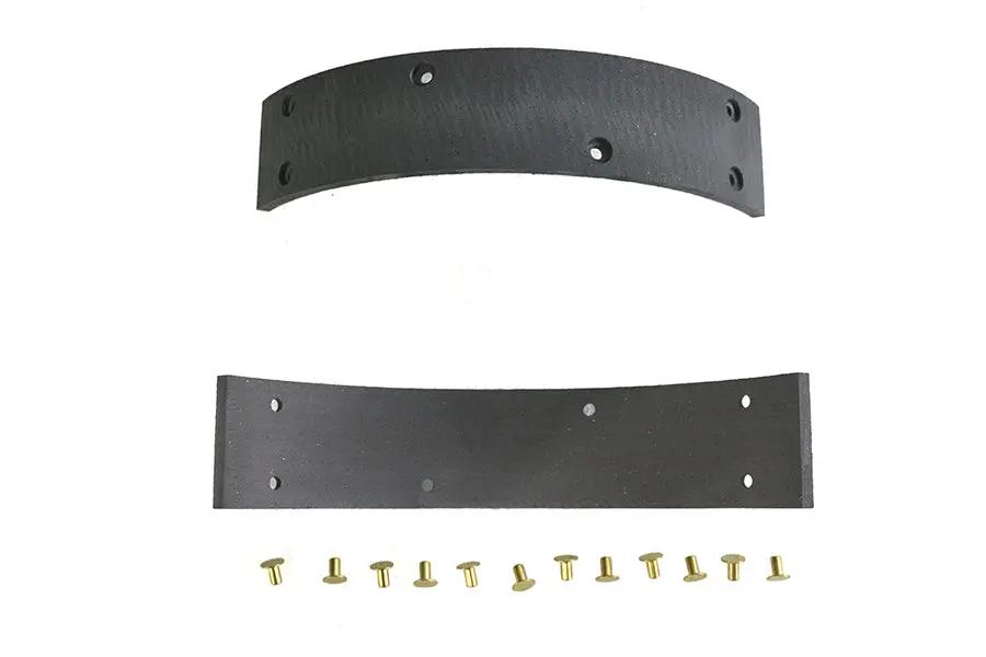 Duro Rear Brake Shoe Linings with Rivets for Harley Davidson UL (1938-1947) by Duro