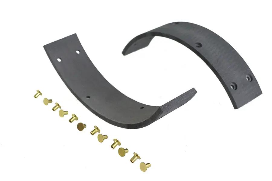Duro Rear Brake Shoe Linings with Rivets for Harley Davidson UL (1938-1947) by Duro