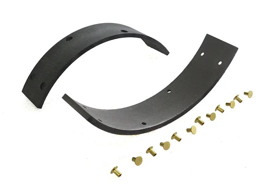 Duro Rear Brake Shoe Linings with Rivets for Harley Davidson UL (1938-1947) by Duro
