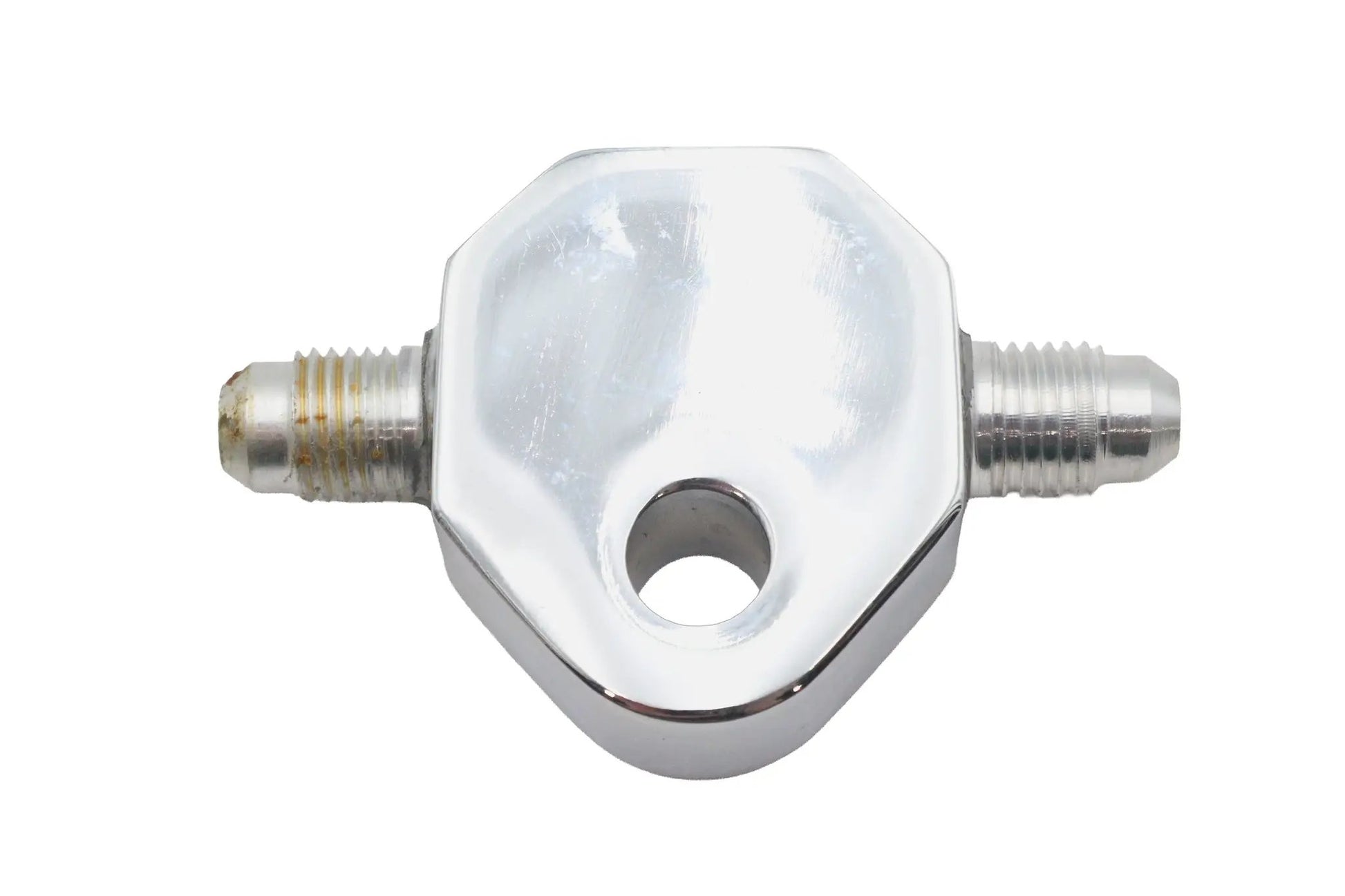Edart Chrome Steel Brake Hose Tee with 5/16 Inch Mounting Hole and 3/8 Inch-24 UNF Fittings by Edart