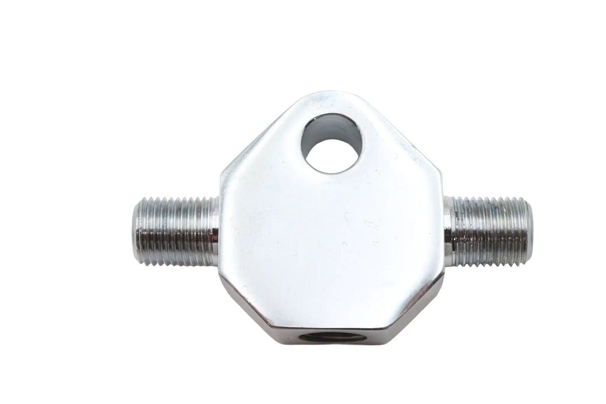 Edart Chrome Brake Line Tee with 5/16-Inch Mounting Hole and 1/8-Inch-27 NPT Thread by Edart