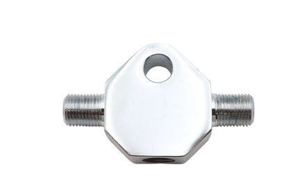 Edart Chrome Brake Line Tee with 5/16-Inch Mounting Hole and 1/8-Inch-27 NPT Thread by Edart