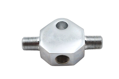 Edart Chrome Brake Line Tee with 5/16-Inch Mounting Hole and 1/8-Inch-27 NPT Thread by Edart