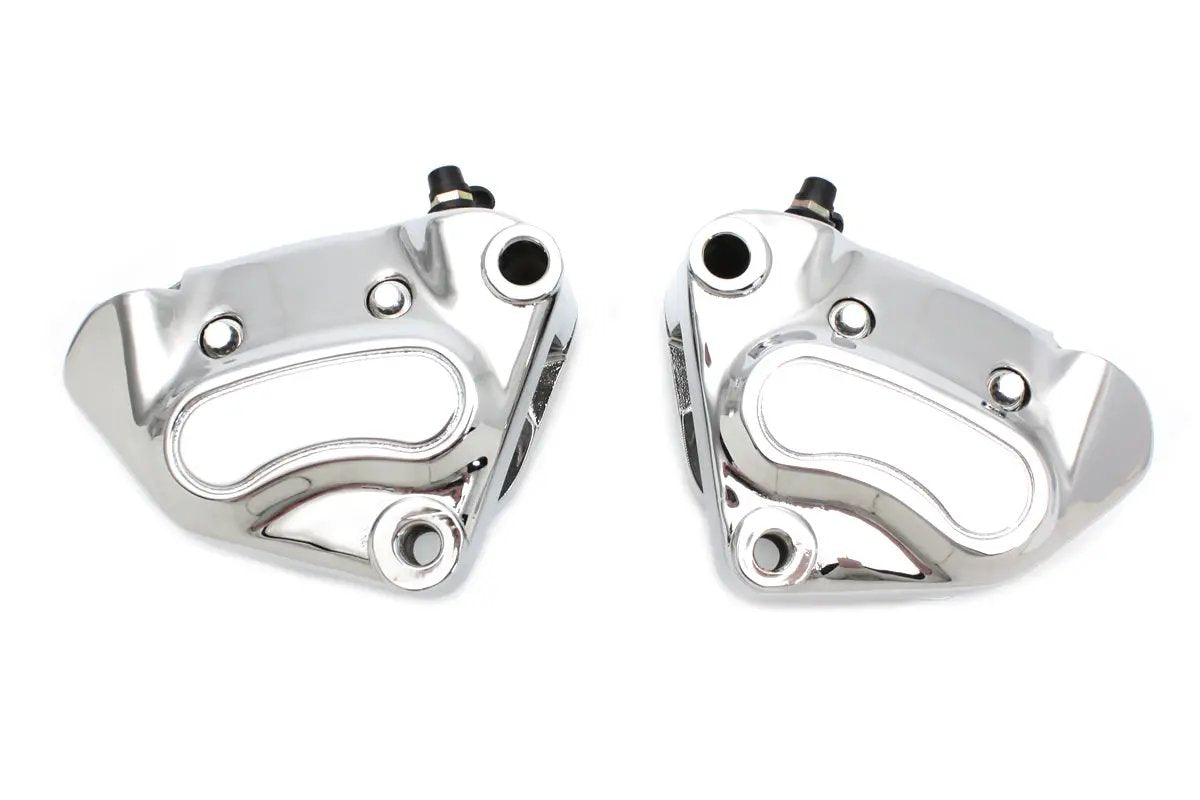 Edart Chrome Front 4 Piston Caliper Set for Harley Davidson FLT (2000-2007) by Edart