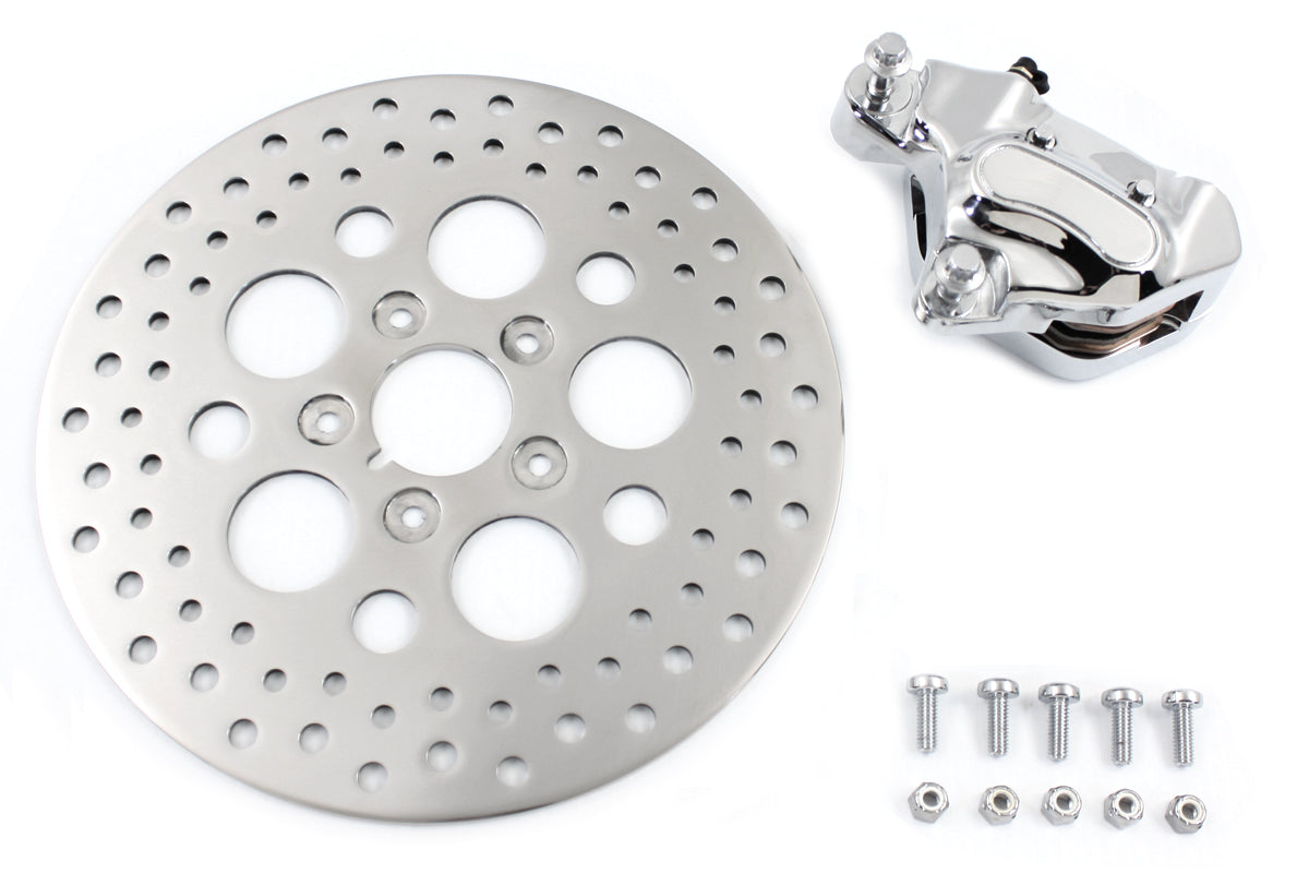 V-Twin 23-0649 Front 4-Piston Brake Caliper and 11-1/2-Inch Disc Kit for Harley-Davidson XL