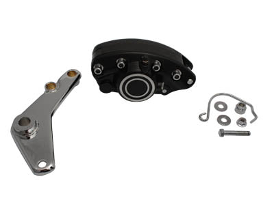 V-Twin Black 1 Piston Rear Banana Caliper with Bracket for Harley Davidson FX and FL Models