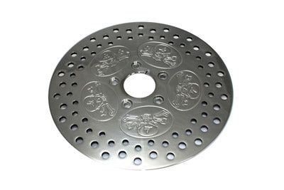 Edart 23-0833 11-1/2 Inch Front Brake Disc Skull Design Polished for Harley Davidson FXST