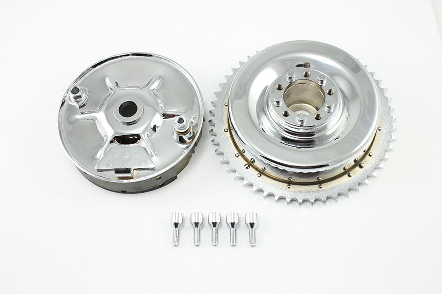 V-Twin Rear Mechanical Brake Drum Kit Chrome for Harley Davidson UL (1937-1946)