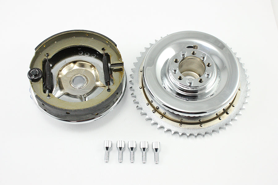 V-Twin Rear Mechanical Brake Drum Kit Chrome for Harley Davidson UL (1937-1946)