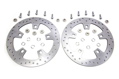 Duro 11.8 Inch Drilled Front Brake Disc Set for Harley Davidson FLT – Stainless Steel