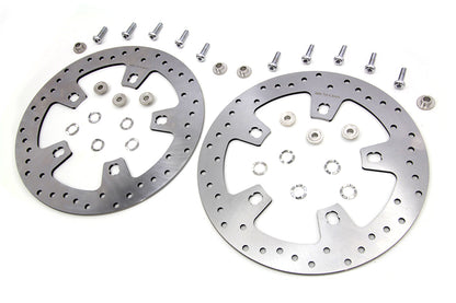 Duro 11.8 Inch Drilled Front Brake Disc Set for Harley Davidson FLT – Stainless Steel