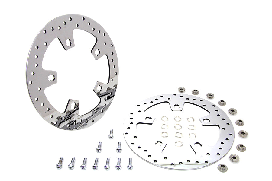 Duro 11.8 inch Front Brake Disc Set Polished for Harley Davidson FLT