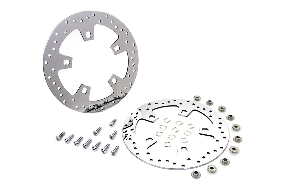 Duro 11.8 inch Front Brake Disc Set Polished for Harley Davidson FLT