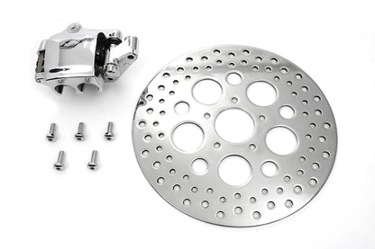 V-Twin Chrome Front 4 Piston Caliper and 11-1/2 Inch Disc Kit for Harley Davidson XL