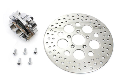 V-Twin Chrome Front 4 Piston Caliper and 11-1/2 Inch Disc Kit for Harley Davidson XL