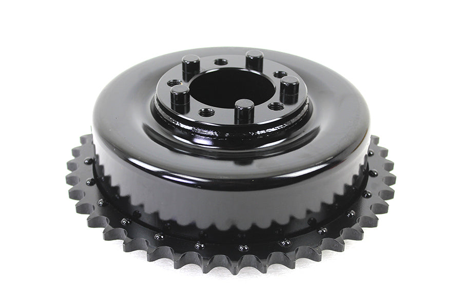 V-Twin Rear Brake Drum Black with Sprocket for Harley Davidson WL Models